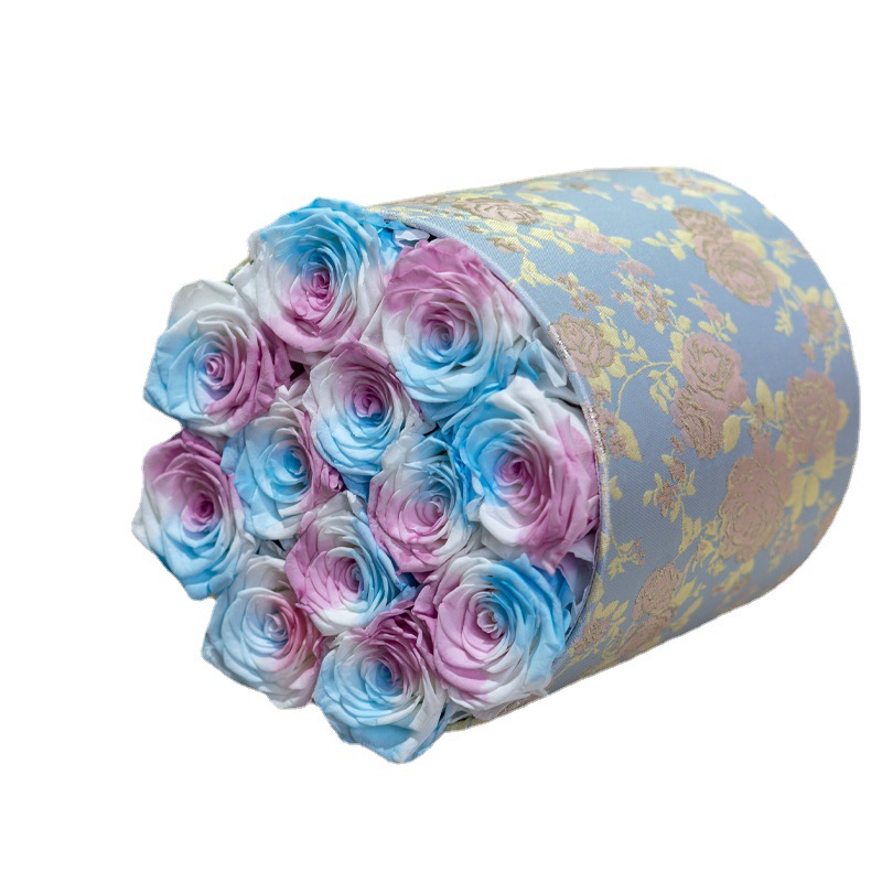 Bolso tipo cubo Chanel con rosa eterna 520, regalo de flores reales para el Día de San Valentín, flor eterna, adorno de alta gama.