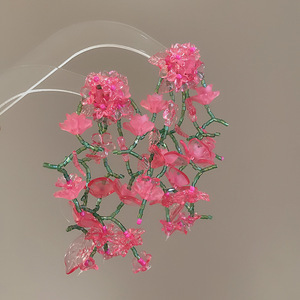 Aguja de plata flor rosa borla estilo vacaciones pendientes verano dulces y exquisitos pendientes pequeños pendientes de diseño fresco mujeres