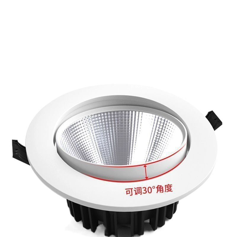 COB 스포트라이트 강조 에너지 절약 LED 천장 램프 내장 거실 샹들리에 배경 벽 황소의 눈 구멍 램프 다운 라이트