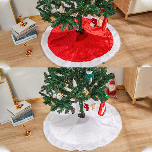 Christmas tree skirt Christmas plush red and white Christmas tree skirt Christmas tree home scene decoration manufacturers hot sale
