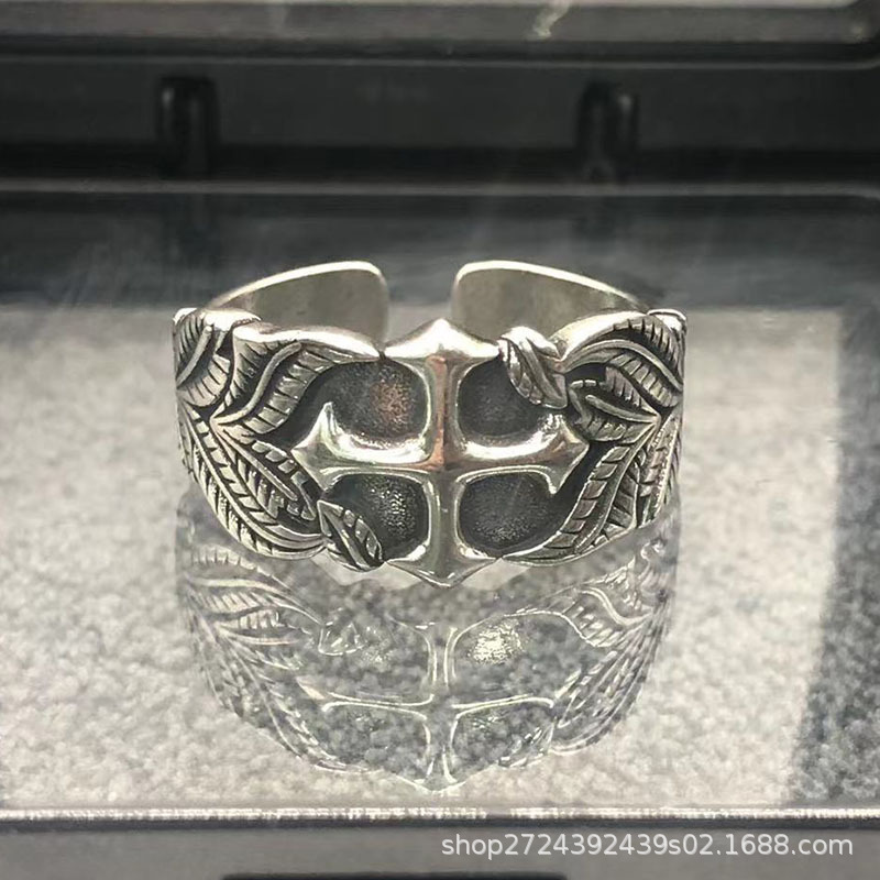 High-End Vintage Men's Unique Simple Fashion Ol Hip-Hop Niche Design Cross Trendy Brand Personalized Creative Ring