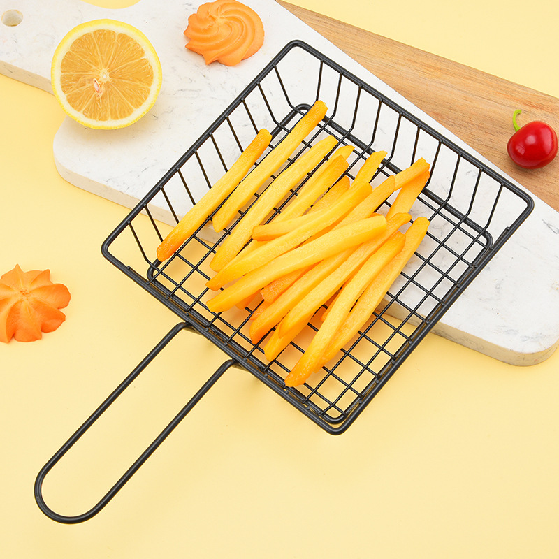 Cestas de fritas de hierro forjado transfronterizas canasta de pollo frito canasta de bocadillos creativos canasta de bocadillos fritos canasta de mesa americana canasta de bocadillos