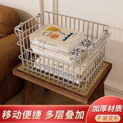 不锈钢收纳筐出租屋卫生间浴室杂物落地收纳篮宿舍家用零食置物筐