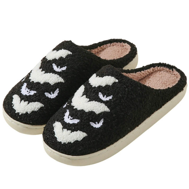 Карнавальные тёплые домашние(slippers) для мужчин и женщин любимый дом, хэллоуин, с вышивкой