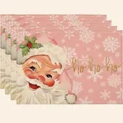 Temuクロスボーダークリスマス綿麻ダイニングマットキッチンテーブル飾り格子プリント断熱防水食器マットシンプル|undefined