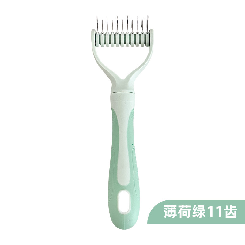 Pein de depilación de dientes de mascotas de acero inoxidable cepillo de perros de gato depilación de doble cara pein de depilación de nudo abierto