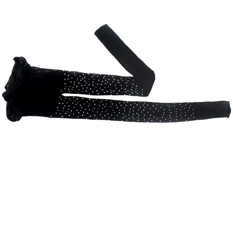 Medias de ojo de red de pesca de diamante caliente rhinestone pantimedias calcetines netos polainas para mujeres Estrella europea y americana con incrustaciones de diamantes