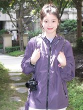 户外紫色防晒衣女夏季2024新款轻薄透气骑行防晒服运动罩衫薄外套