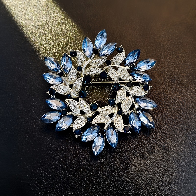 高级感奢华花朵胸针女欧美时尚新款水晶镶钻高档胸花大衣服装配饰|undefined
