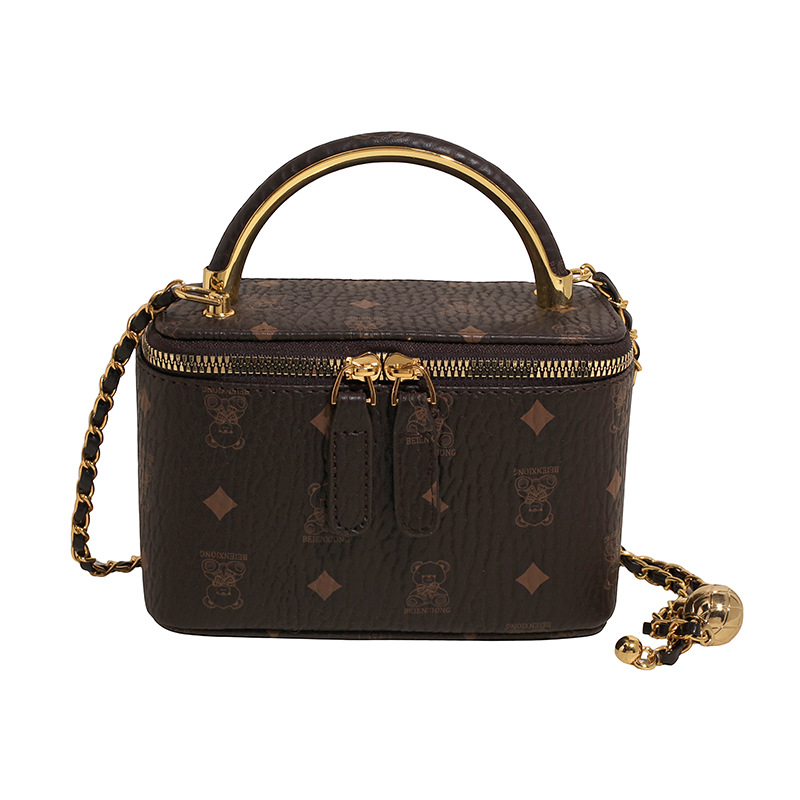 Bolso de mano de alta calidad para mujer 2025 verano nuevo estilo retro impreso bolso de caja textura cadena bolso de mensajero de un solo hombro