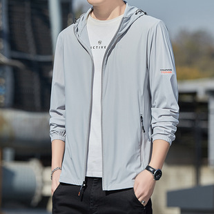 Summer 2025 New Sun Protection Clothing Men's Ice Silk Thin Anti-Uv Casual Skin Clothing Men's Fishing Sun Protection Clothing