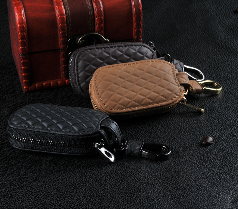General Car Key Bag Car Key Cover Men's and Women's Business Zipper Key Bag Multi-Functional Key Protective Cover