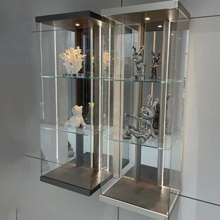 Source Factory Bathroom Bedroom Wall Hanging Crystal Cabinet Wall Hanging Cabinet Simple Tempered Glass Aluminum Alloy Wall Hanging Cabinet