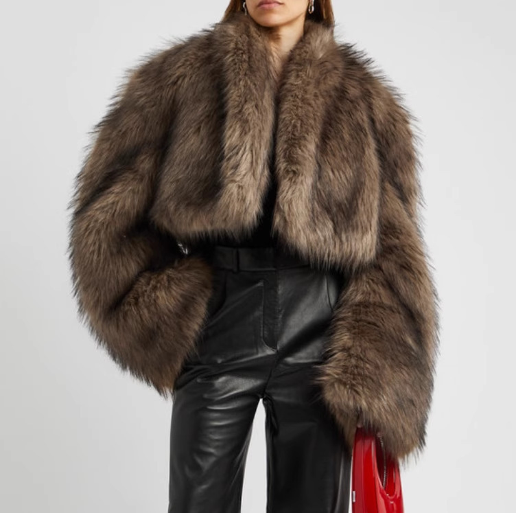 European and American Style Versatile Short Fur Jacket for Women Winter New Retro High-End Warm Plush Jacket Top