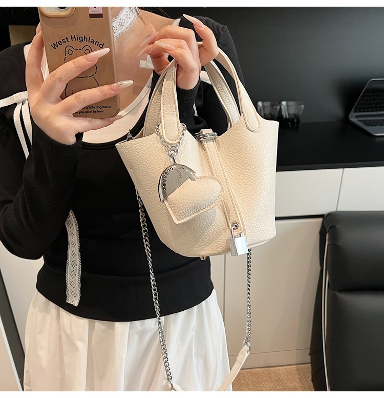 Borsa hobo a secchiello effetto litchi donna borsa a spalla_voghion.com