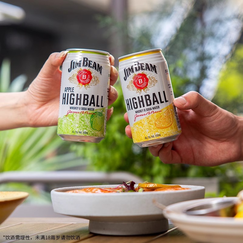 金宾嗨棒柠檬原味苹果味威士忌预调酒鸡尾酒350ml 24罐HIGHBALL