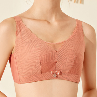 Adjustable underwear thin fat mm Full Cup big chest small anti-sagging bra no steel ring anti-light CDE Cup
