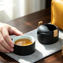 旅行茶具套装户外露营快客杯陶瓷防烫泡茶壶便携包公司LOGO伴手礼