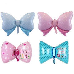 Cross-border candy-colored bow-shaped aluminum foil balloons for children's birthday party decoration and scene arrangement