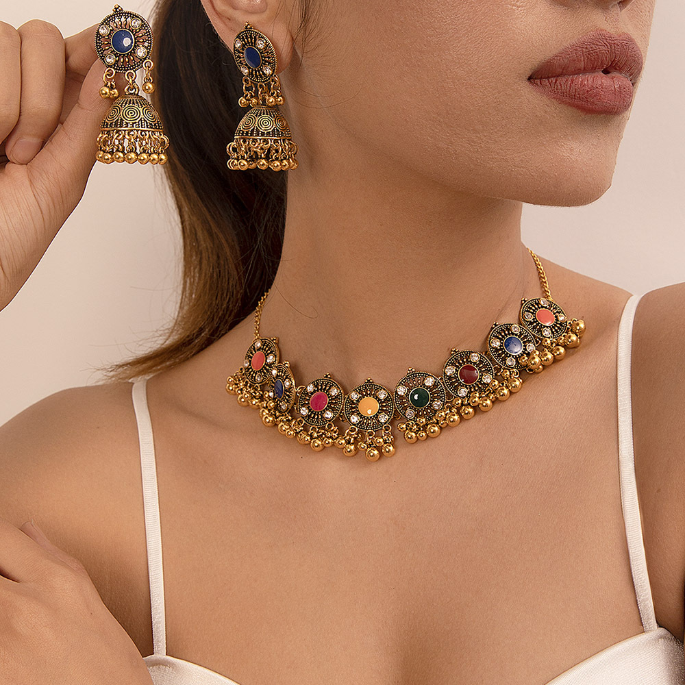 Set collana e orecchini in metallo gioielli di moda per donna_voghion.com