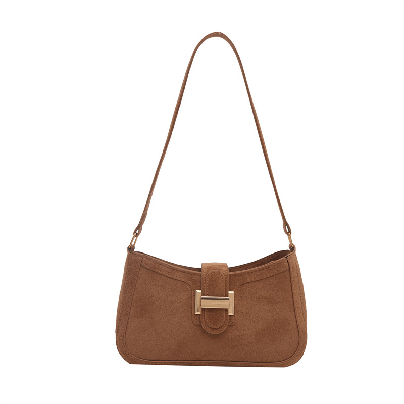 Diseño de nicho francés bolso de axila retro mujer 2024 nueva textura hebilla de cinturón bolso de mensajero de hombro de moda mujer