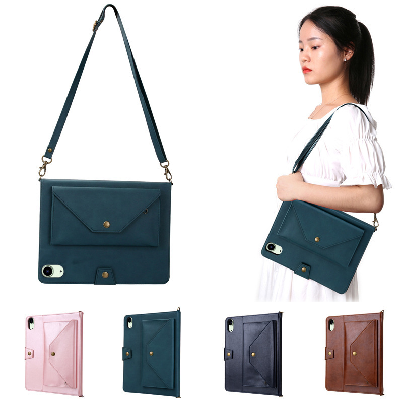 Zipper wallet shoulder strap envelope for iPad mini6 tablet case handheld Flip card mini 6 protective case
