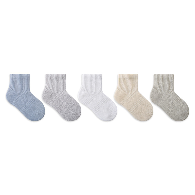 Calcetines para bebés, malla antibacteriana de verano, niños deshuesados, niñas, estudiantes universitarios, calcetines blancos de tubo medio