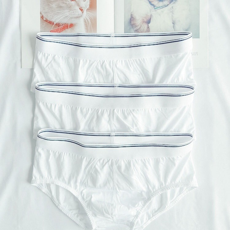 White Men's Briefs, Breathable Solid Color Men's Shorts, New Sports Style Light-Colored Underwear White Men's Briefs, Breathable Solid Color Men's Shorts, New Sports Style Light-Colored Underwear
