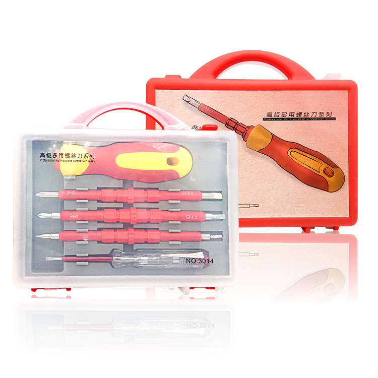 Destornillador multifuncional con aislamiento 5 en 1 Destornillador manual magnético con aislamiento de lápiz eléctrico kit de reparación
