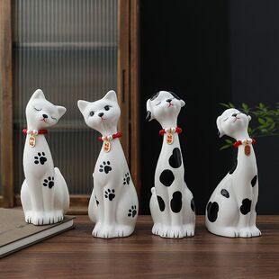 Entrance Crafts Bedroom Desktop Decoration Modern Simple Couple Cat Ceramic Living Room Home Decoration Nordic Dog