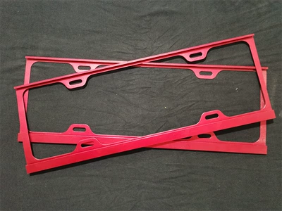 License plate holder/license plate holder magnesium alloy sandblasting oxidation license plate - 13-narrow-magnesium-national-standard-red
