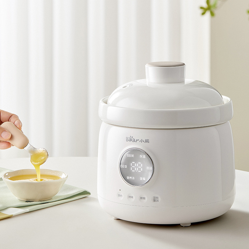 ベアフードポット BBG-C10Z7 ベビー微圧力炊飯油 小型電気シチューポット おかゆ専用BBスープ|undefined