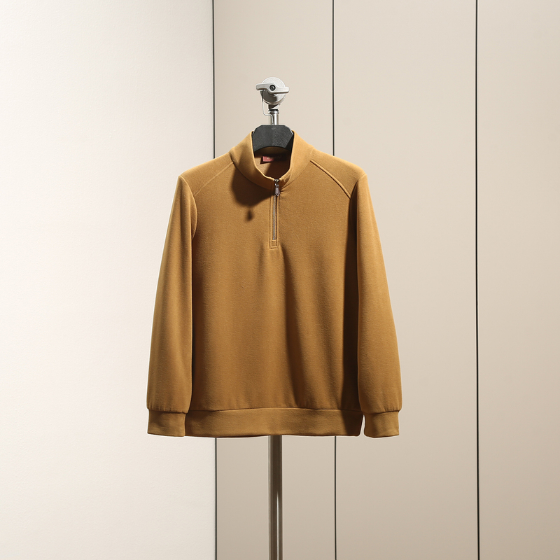 Old Money Style Half-Zip Base Layer Shirt, Winter Men's Mid-Layer High-Tech Thermal Stand-Up Collar Sweatshirt Hb2011