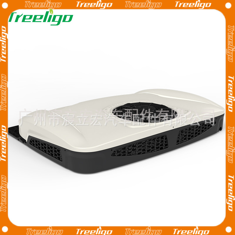 Treeligo nuevo aire acondicionado de coche ultrafino montado en la parte superior 12v24v camión RV estacionamiento eléctrico aire acondicionado todo en uno