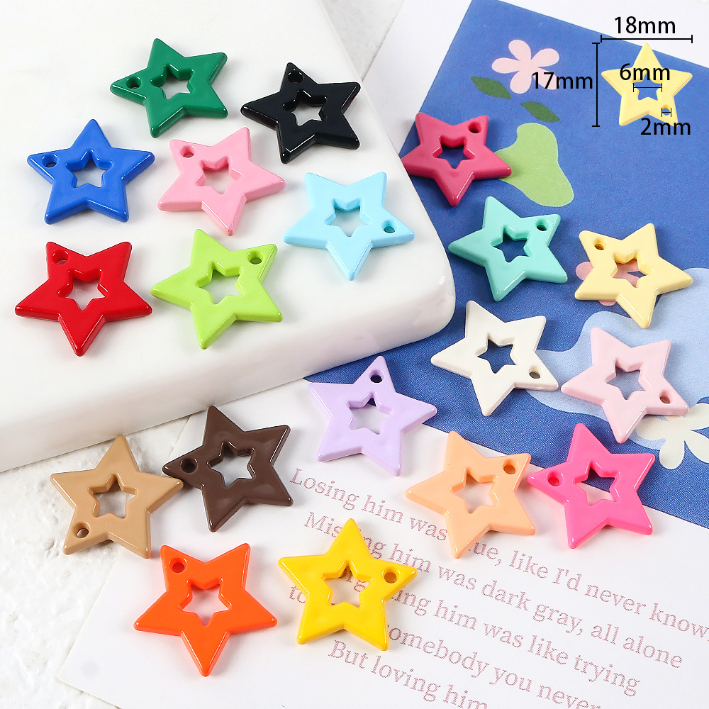 47# hollow double star beads