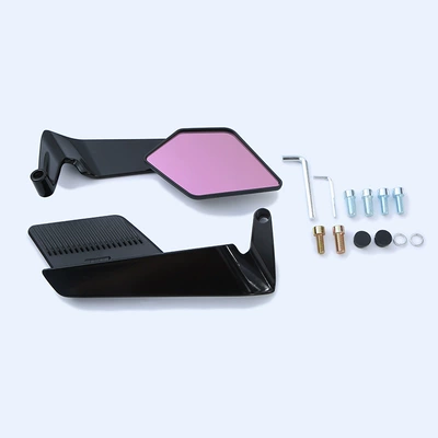 Rearview Mirror Suitable for | Motorcycle rearview mirror - blackblack-mirror-shellpurple-mirror