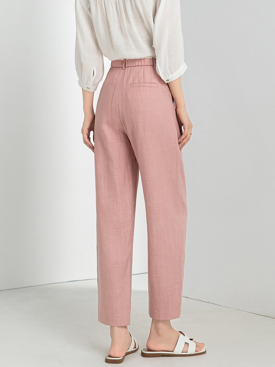 Quần harem nữ ống rộng vải lanh Tencel mỏng mùa hè, tôn dáng, chín tấc — Hoa Anh Đào
