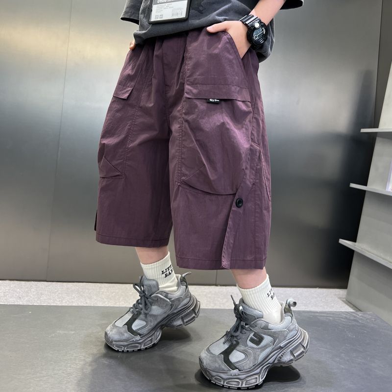 Boys' Summer Cargo Shorts 2025 New Style Five-Point Pants Summer Thin Trendy Children's Casual Mid-Length Shorts