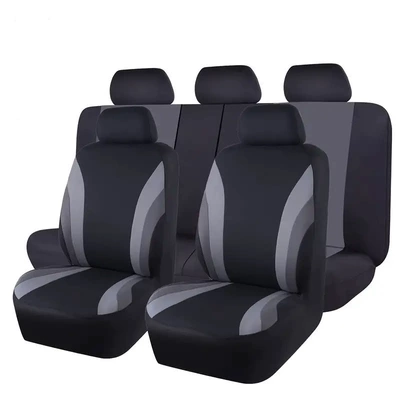 Universal seat cover – Full Coverage Fabric Seat Cushions - gray-double-waistline-five-seats-universal-seat-cover