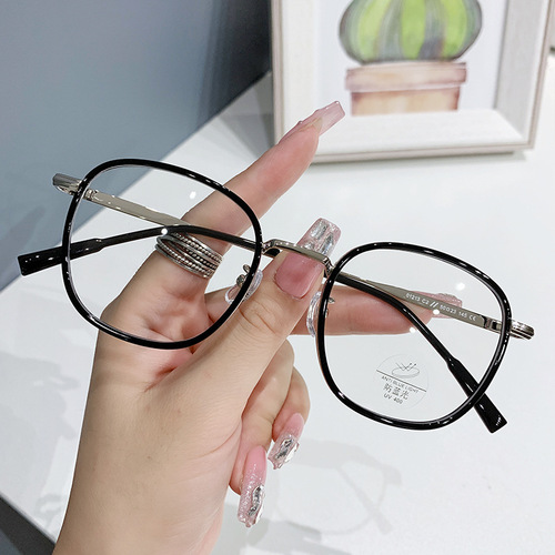 M2737 Xiaohongshu same style square TR retro flat mirror lightweight literary and artistic female student myopia mirror frame 01213