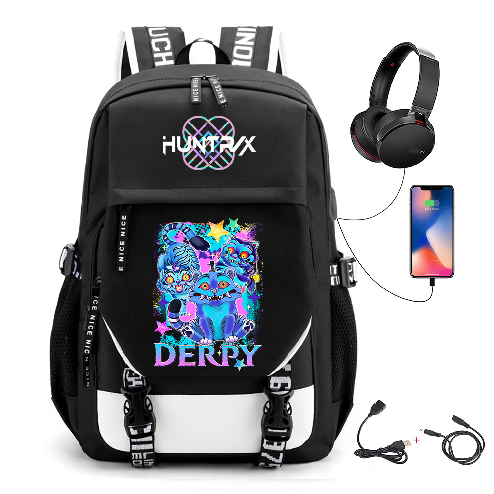Comercio exterior transfronterizo KPOP Caza de brujas película impresión perimetral mochila mochila escolar mochila USB