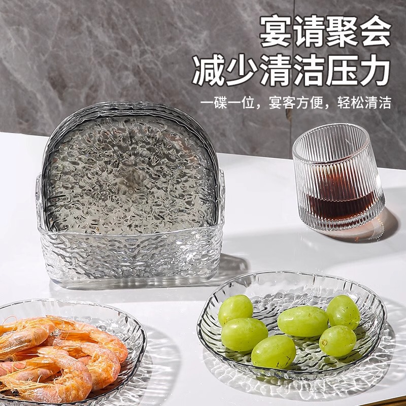 轻奢吐骨碟家用套装餐桌装垃圾骨头小碟子塑料零食干果小吃水果盘|undefined