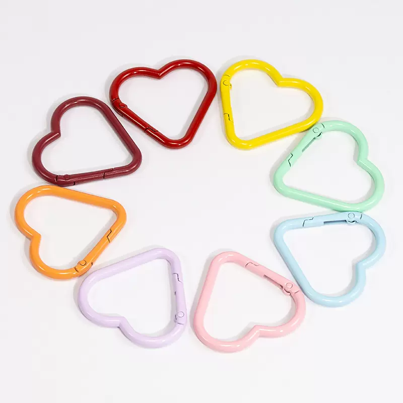 烤漆彩色爱心型登山扣便携钥匙扣饰品配件创意简约户外挂DIY配件