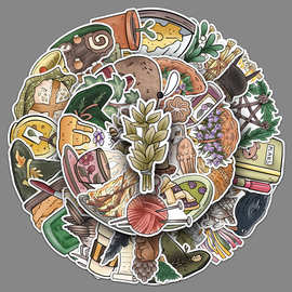 50张新款森系魔法涂鸦贴纸个性跨境小清新装饰手机电脑创意贴纸