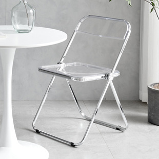 Fashion Ins Stool Internet Celebrity Makeup Chair Photo Chair Portable Home Folding Chair Cold Drink Shop Dining Chair Transparent Chair