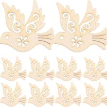 未完成的木片和平鸽木制工艺装饰品创意DlY木制和平鸽适合家居无