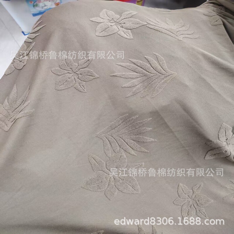 Polyester knitted jacquard terry cloth lamb teddy velvet printed warp knitted stretch imitation cotton yoga clothing fabric