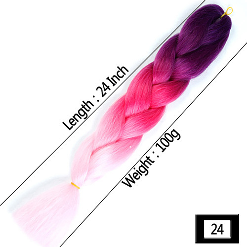 Peruca de comercio exterior gran trenza color gradiente africano gran trenza fibra química de alta temperatura seda trenza pelucina trenzada extensión de pelo