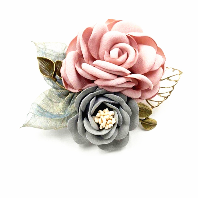 Corea del Sur tela flor broche ramillete profesional chal hebilla suéter abrigo temperamento pin accesorios al por mayor