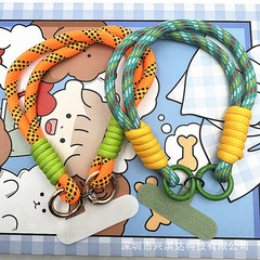 Short-handled phone lanyard accessory with a hand-held twisted rope, anti-loss pendant, stylish and durable phone case lanyard